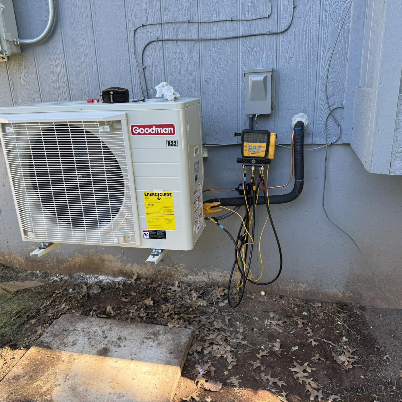 Goodman ductless mini split installation by TK Heating & Cooling